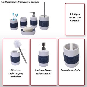 MCW Badset C73 5-teilig Blau/weiß