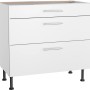 Optifit Unterschrank Bengt932, 90 cm, weiß, mit 3 Auszügen und Edelstahlgriffen.