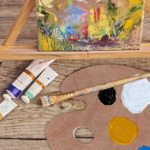 Relaxdays Mischpalette Holz Natur Mit Griffloch 30,5 cm x 25 cm x 0,4 cm 0,15 kg