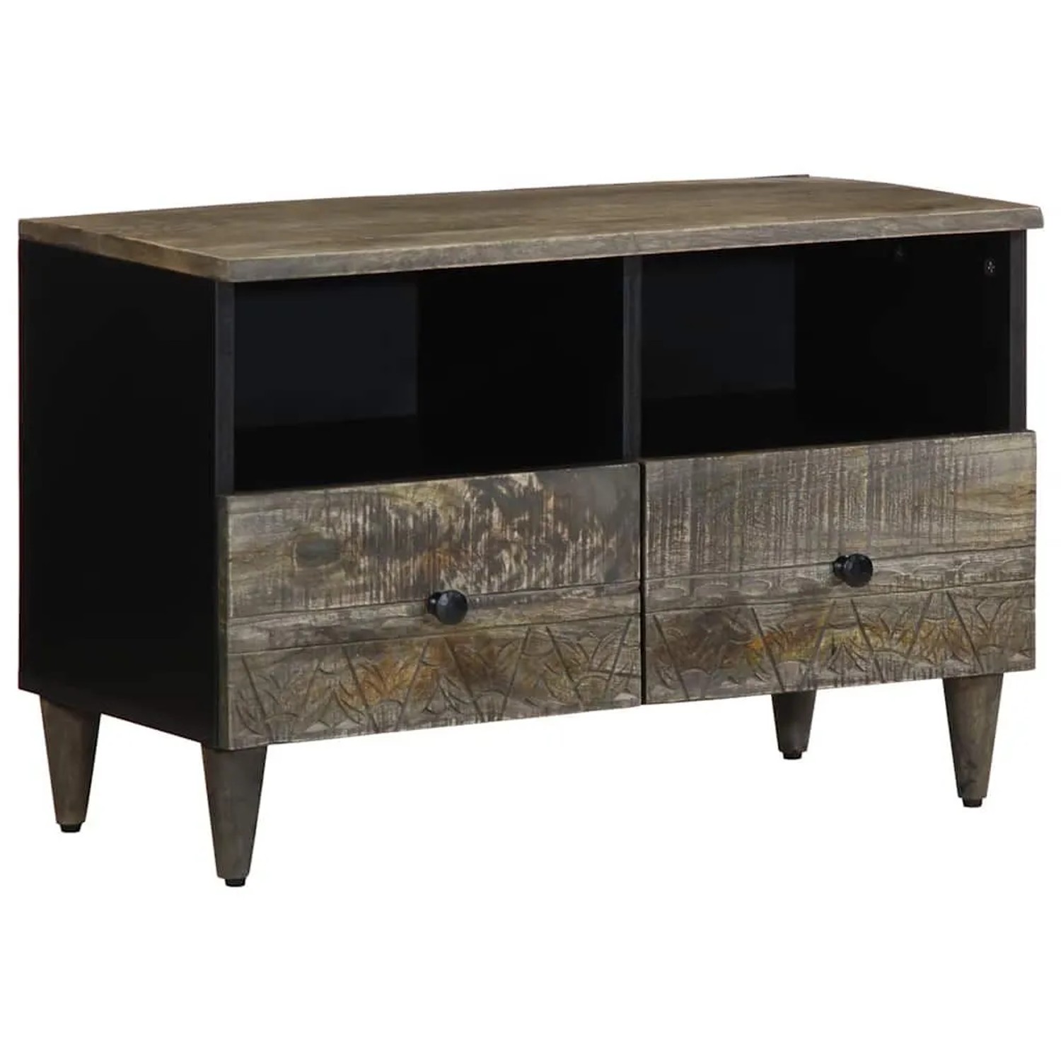 vidaXL TV-Schrank Hellgrau 70x33,5x46 cm Massivholz Mango 4017793 günstig online kaufen