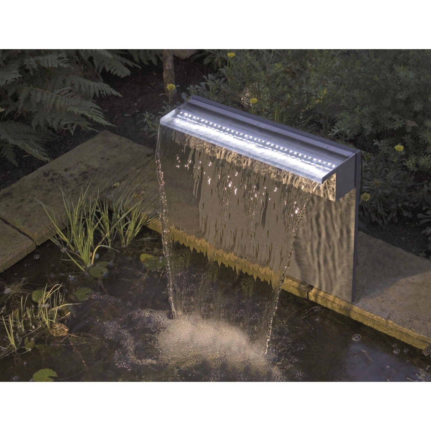Ubbink Niagara Wasserfall mit LED, 60 cm breit, als Komplettset mit Pumpe und Becken.