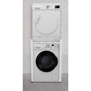DELUKE Waschmaschinengestell KAMED Stahl 105x75x62cm Universal Waschmaschinenregal Waschmaschinenuntergestell Zwischenbau Weiß
