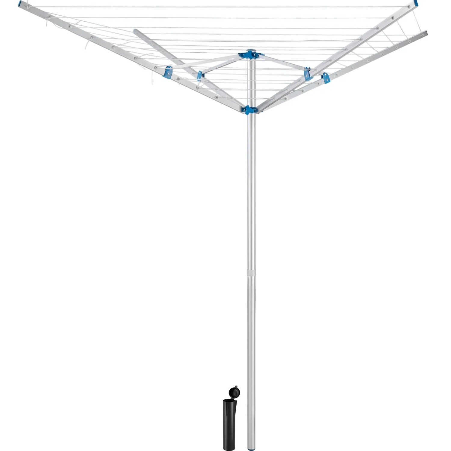 Tectake Wäschespinne Aus Aluminium   Grau Wetterfest Klappbare Tragarme 150 x 150 x 196 cm