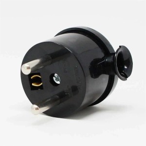 world-trading-net Schutzkontakt Winkel-Stecker WTN-III Schwarz 2P+Z