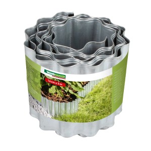 Windhager Rasenkante Classic, gewellt, verzinkt, 16x500cm, zur Abgrenzung von Rasenflächen im Garten.