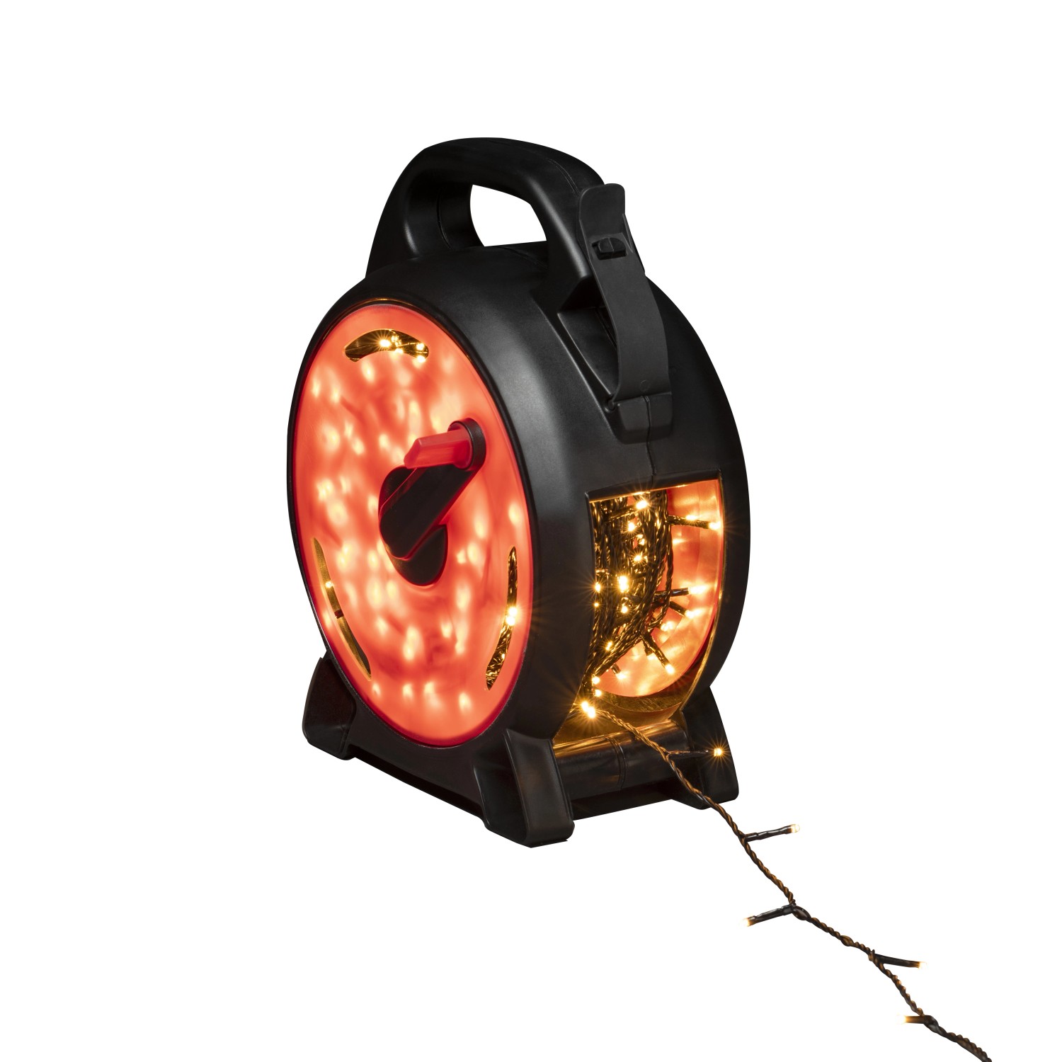 Konstsmide Micro LED Lichterkette mit Aufrollsystem, 200 warmweiße LEDs. Für Innen und Außen.