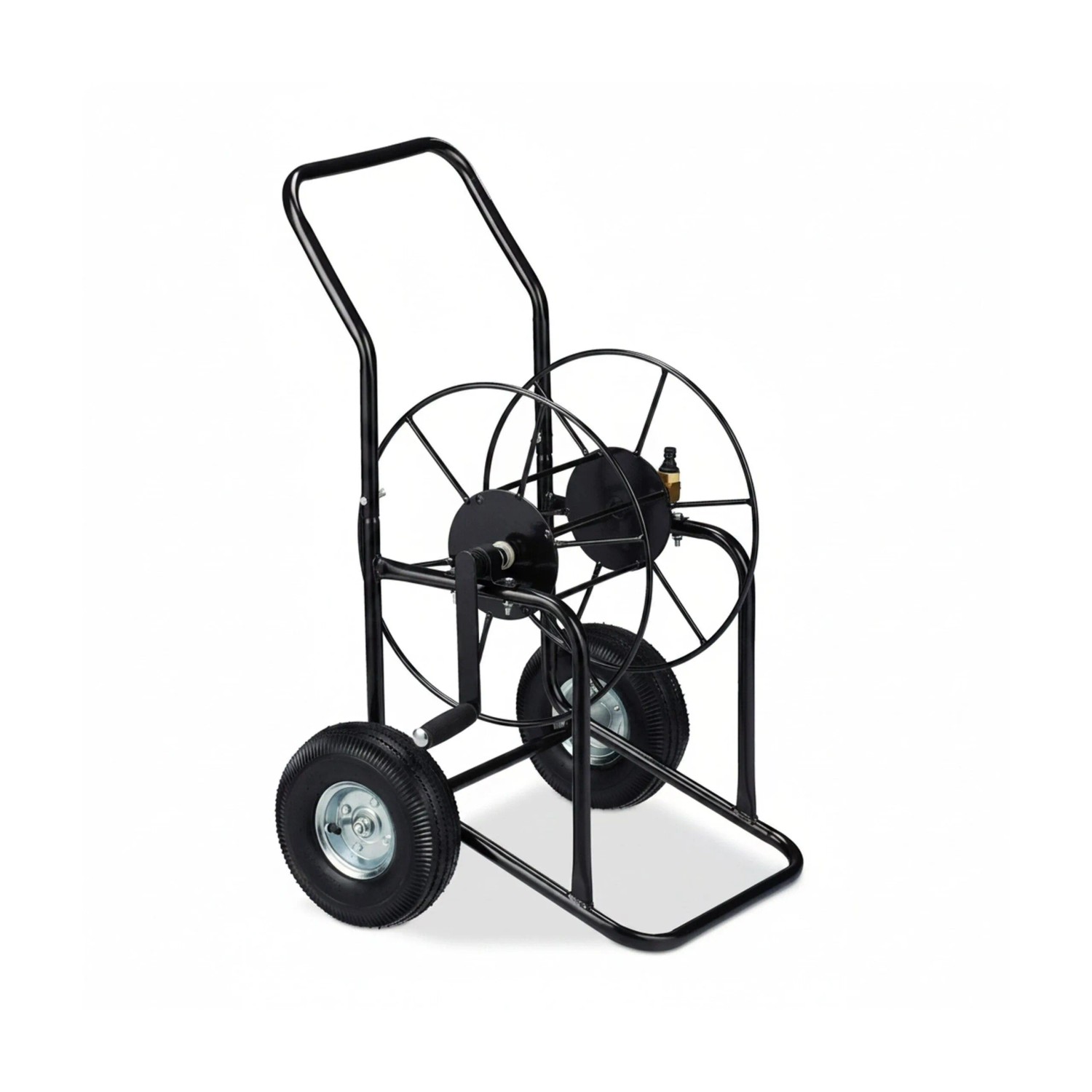 Relaxdays Schlauchwagen Metall Kunststoff Schwarz Fahrbar 94 cm x 66 cm x 52 cm 10,1 kg