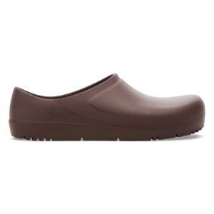 Mocca Birkenstock Profi Birki 2.0 PU Clog, rutschhemmend, wasserabweisend, für Arbeitsschuhe in Küche.