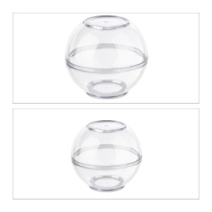 Relaxdays Zwiebeldosen 2er Set Kunststoff Transparent Geruchsdicht Stapelbar 6 cm x ø 7 cm 0,05 kg 8 cm x ø 9 cm 0,09 kg