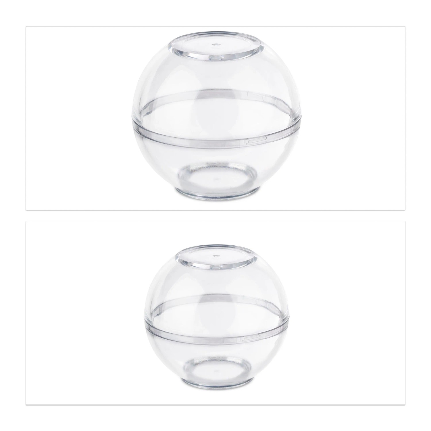 Relaxdays Zwiebeldosen 2er Set Kunststoff Transparent Geruchsdicht Stapelbar 6 cm x ø 7 cm 0,05 kg 8 cm x ø 9 cm 0,09 kg