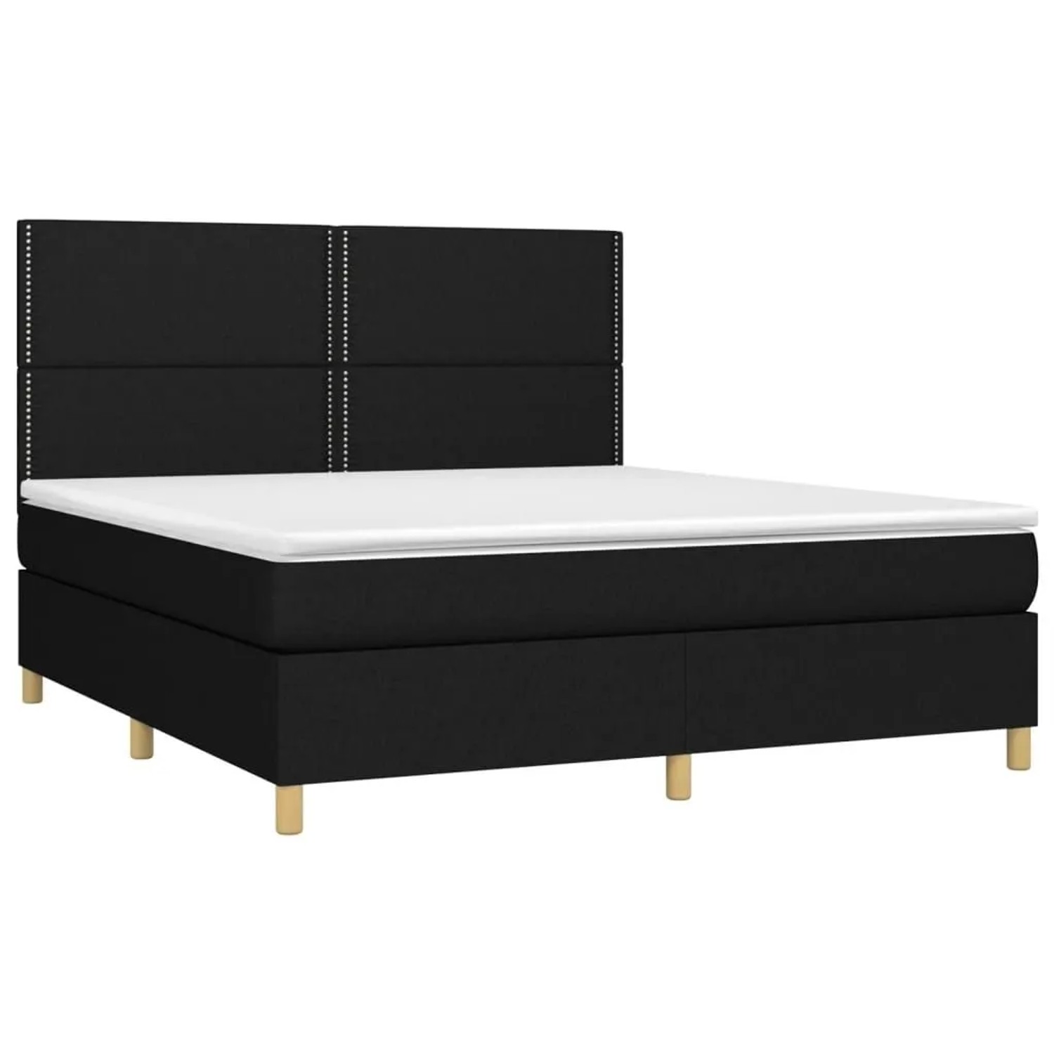 vidaXL Boxspringbett mit Matratze & LED Schwarz 160x200 cm Stoff 3135367 günstig online kaufen