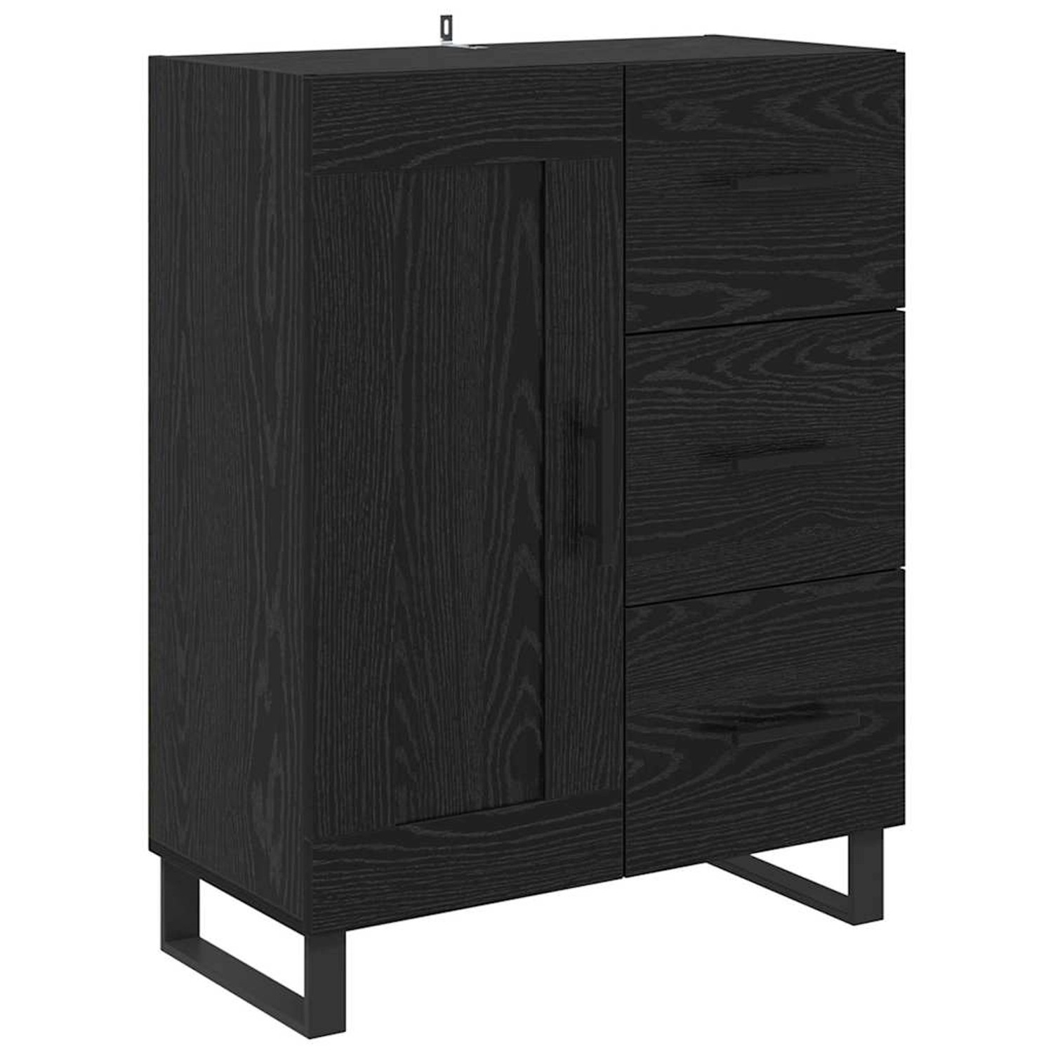 vidaXL Sideboard mit Schubladen Schwarz Eichen-Optik 69,5 x 34 x 90 cm 8816 günstig online kaufen
