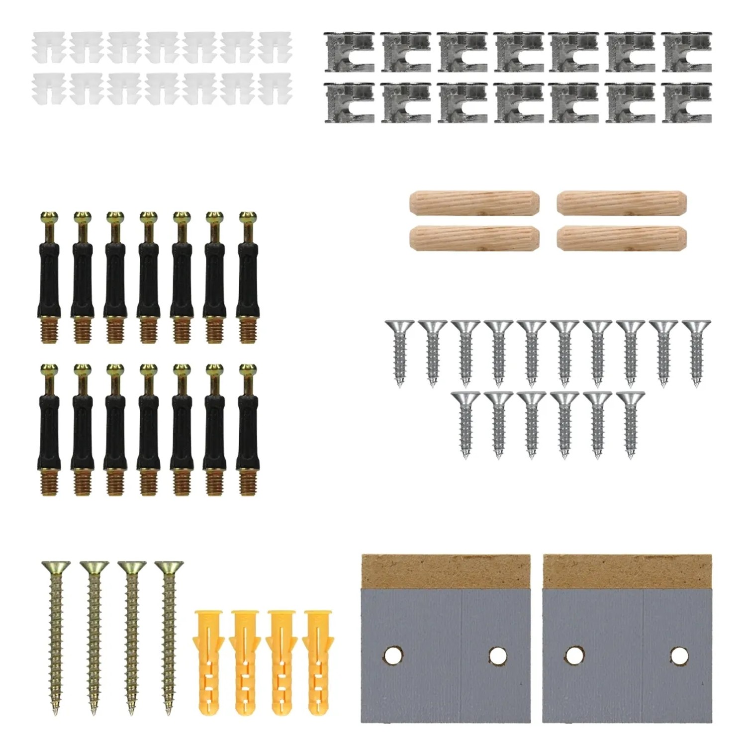 Montagematerial für ML-Design Heizkörperverkleidung im Landhausstil, Schrauben, Dübel, Verbinder.