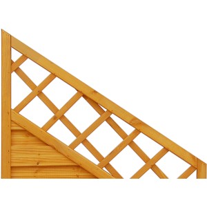 Sichtschutzzaun Country, Pinie, 180x120/90cm, Abschluss-Element mit Lattenrost