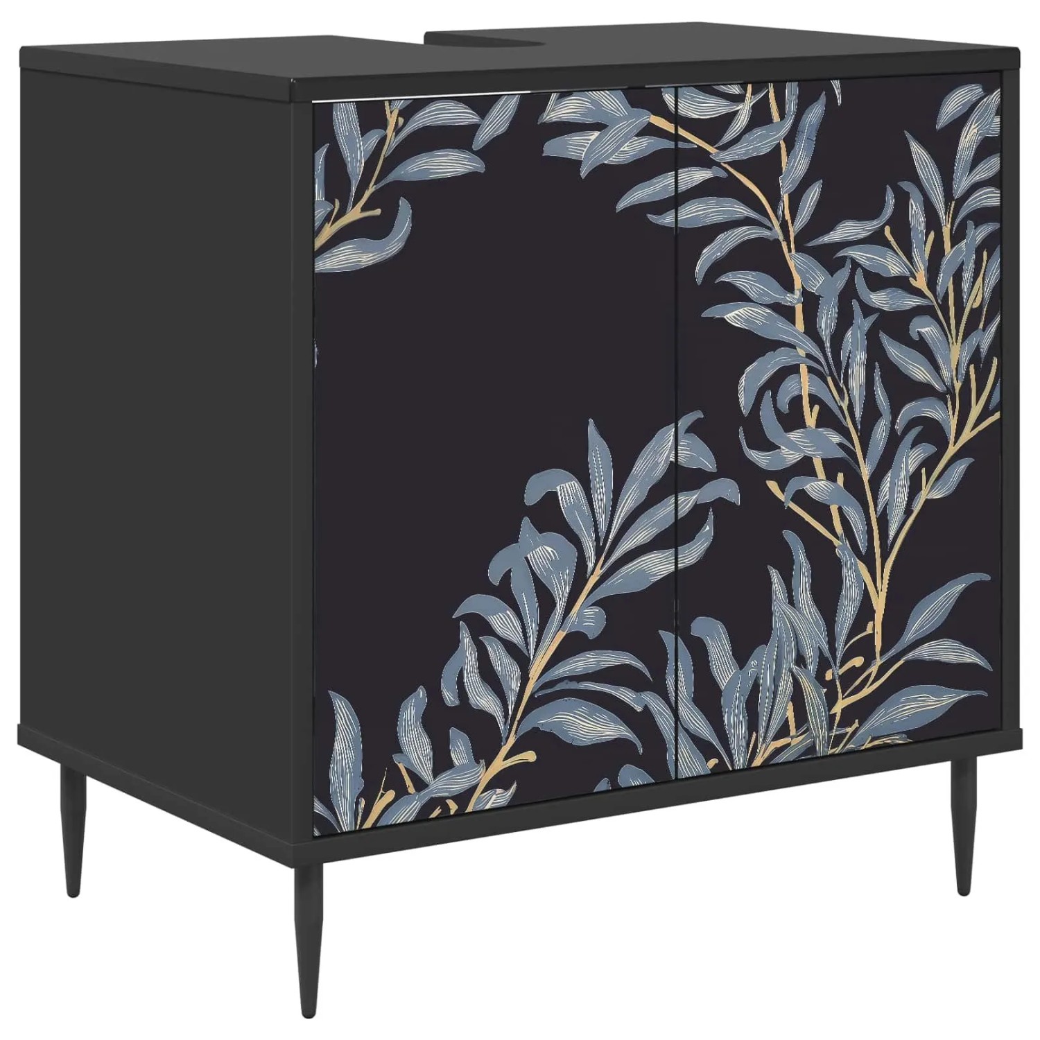 vidaXL Badezimmerschrank DOKKUM Schwarz Eichen-Optik 60 x 40 x 61 cm 8007417