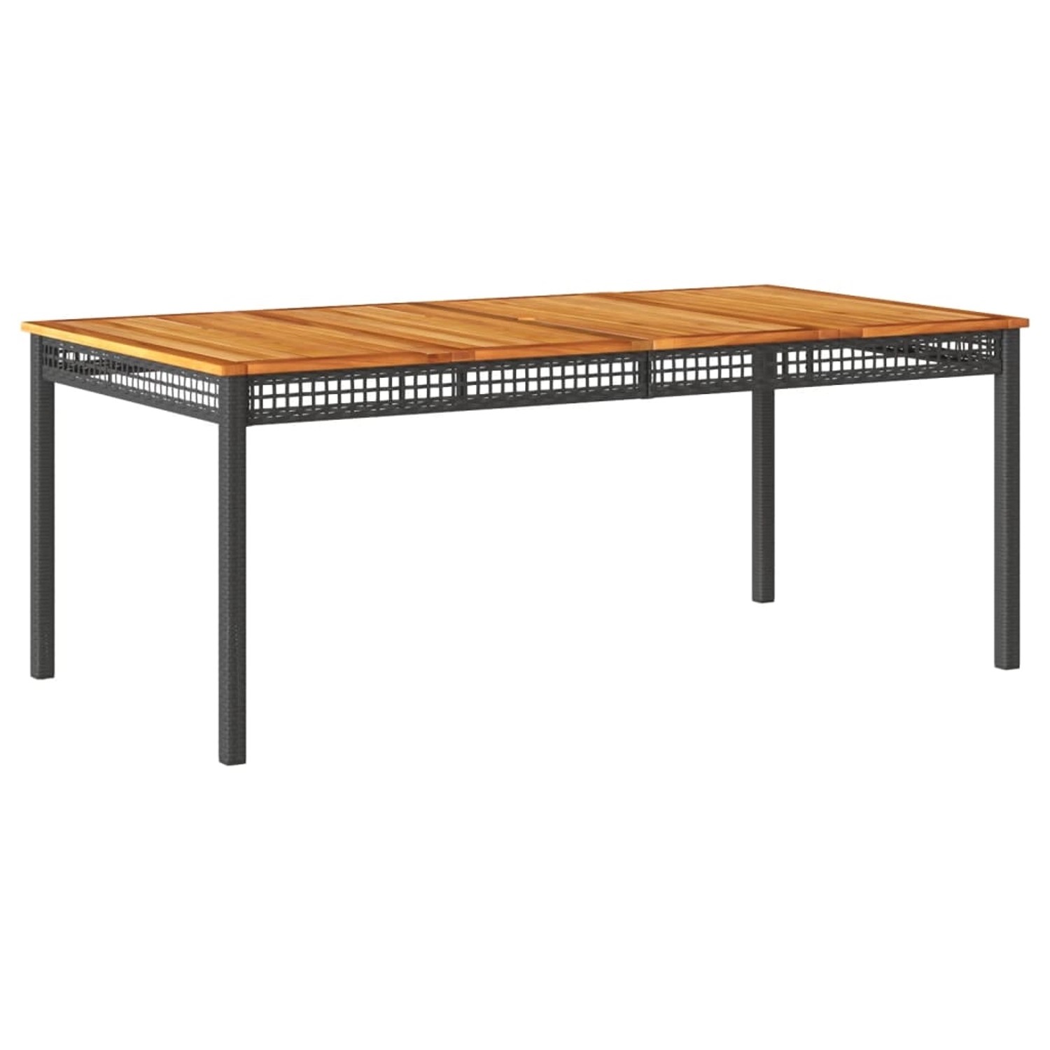 vidaXL Gartentisch Schwarz 180x90x75 cm Poly Rattan Akazienholz 366279 günstig online kaufen