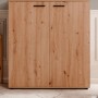Furn.Design Schuhschrank Eiche Artisan 100 x 110 cm 2-türig 12 Fächer Logu_3