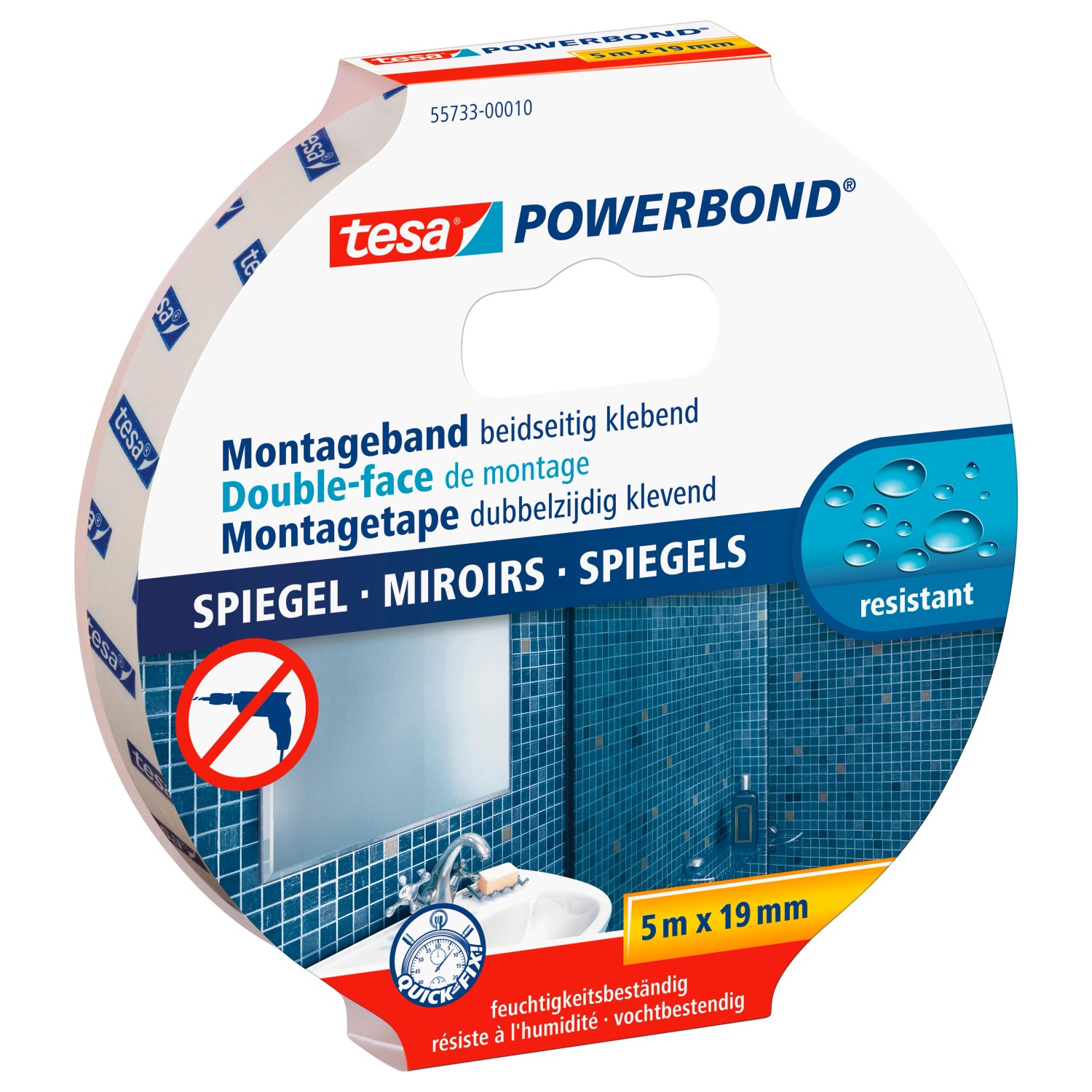 Tesa Powerbond Montageband Mirror 5 m x 19 mm günstig online kaufen