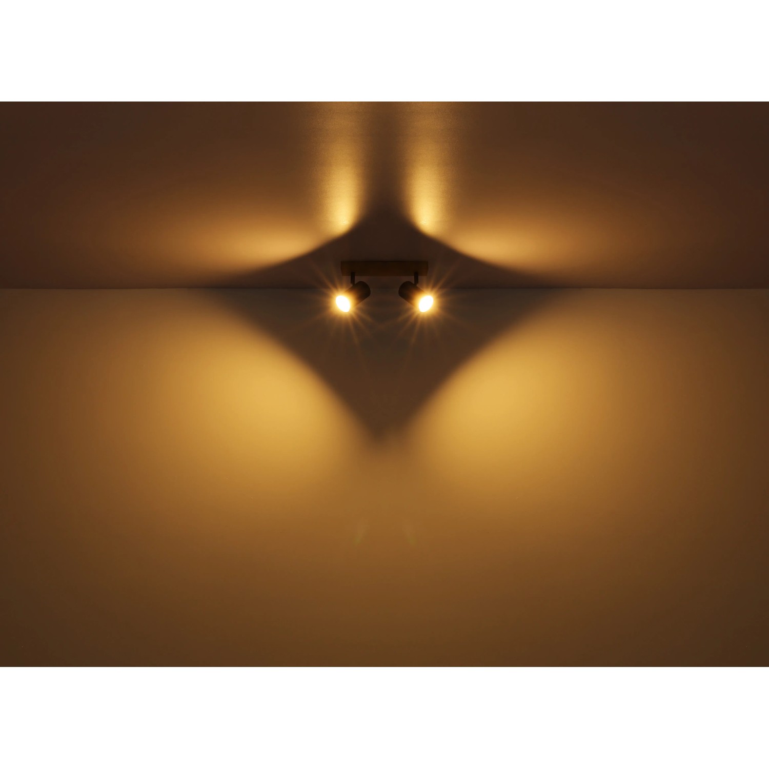 Globo Strahler Robby, 5-flammig, Graphit, mit Holzoptik. Moderner Spot für GU10 Leuchtmittel.