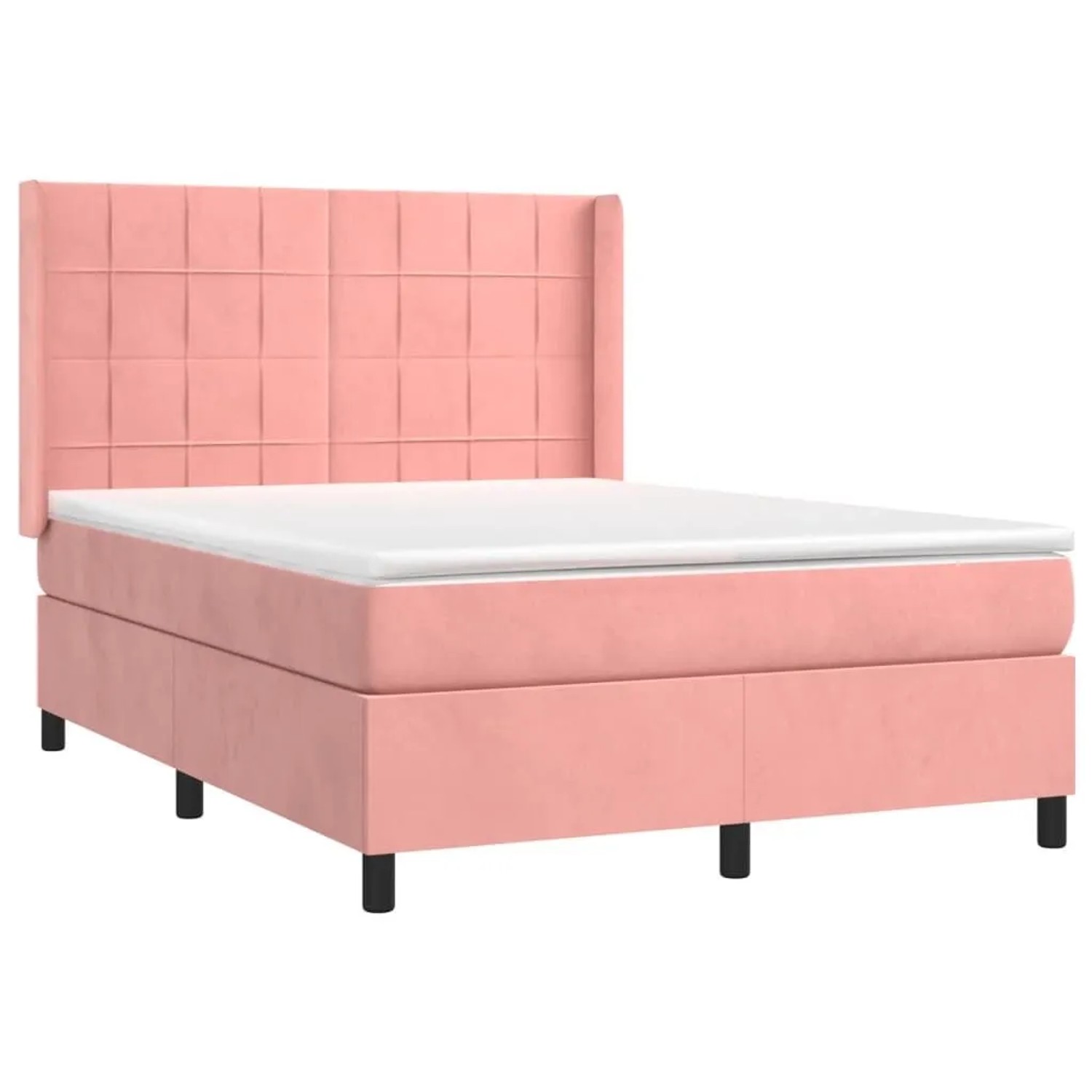 vidaXL Boxspringbett mit Matratze Rosa 140x190 cm Samt 3132680 günstig online kaufen
