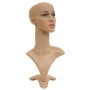 MCW Mannequin-Kopf G70, hautfarben, mit geschminktem Gesicht und langem Hals auf Standfuß. Ideal für Perücken.
