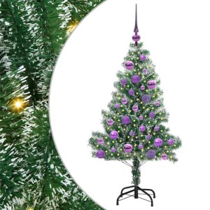 vidaXL Künstlicher Weihnachtsbaum Beschneit mit LED Licht 120 cm 3396803