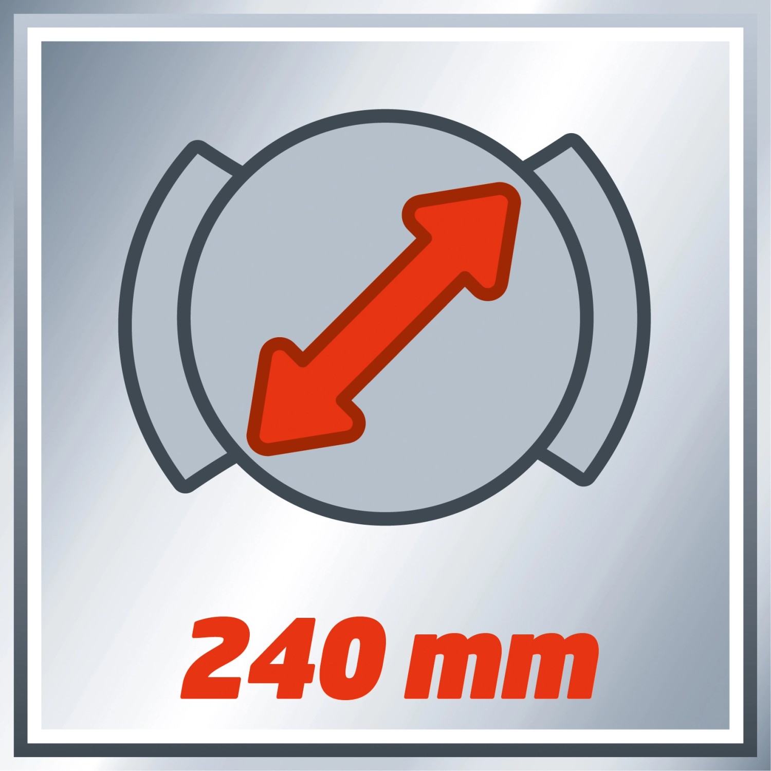 Symbol für 240 mm Poliertellerdurchmesser der Einhell Auto-Poliermaschine CC-PO 90.