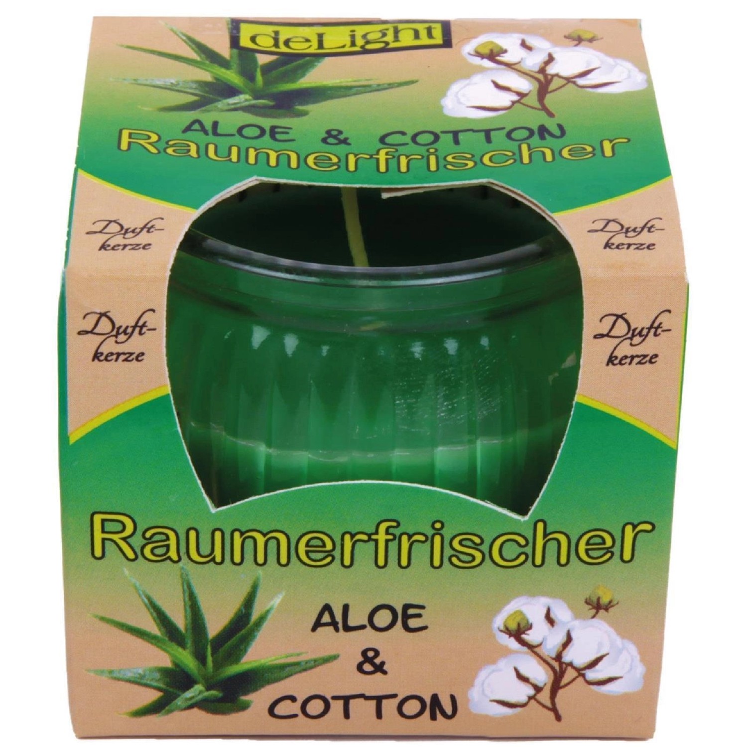 HS Candle Duftkerze Aloe Cotton im Glas, 6er Pack. Raumerfrischer für ein angenehmes Ambiente.