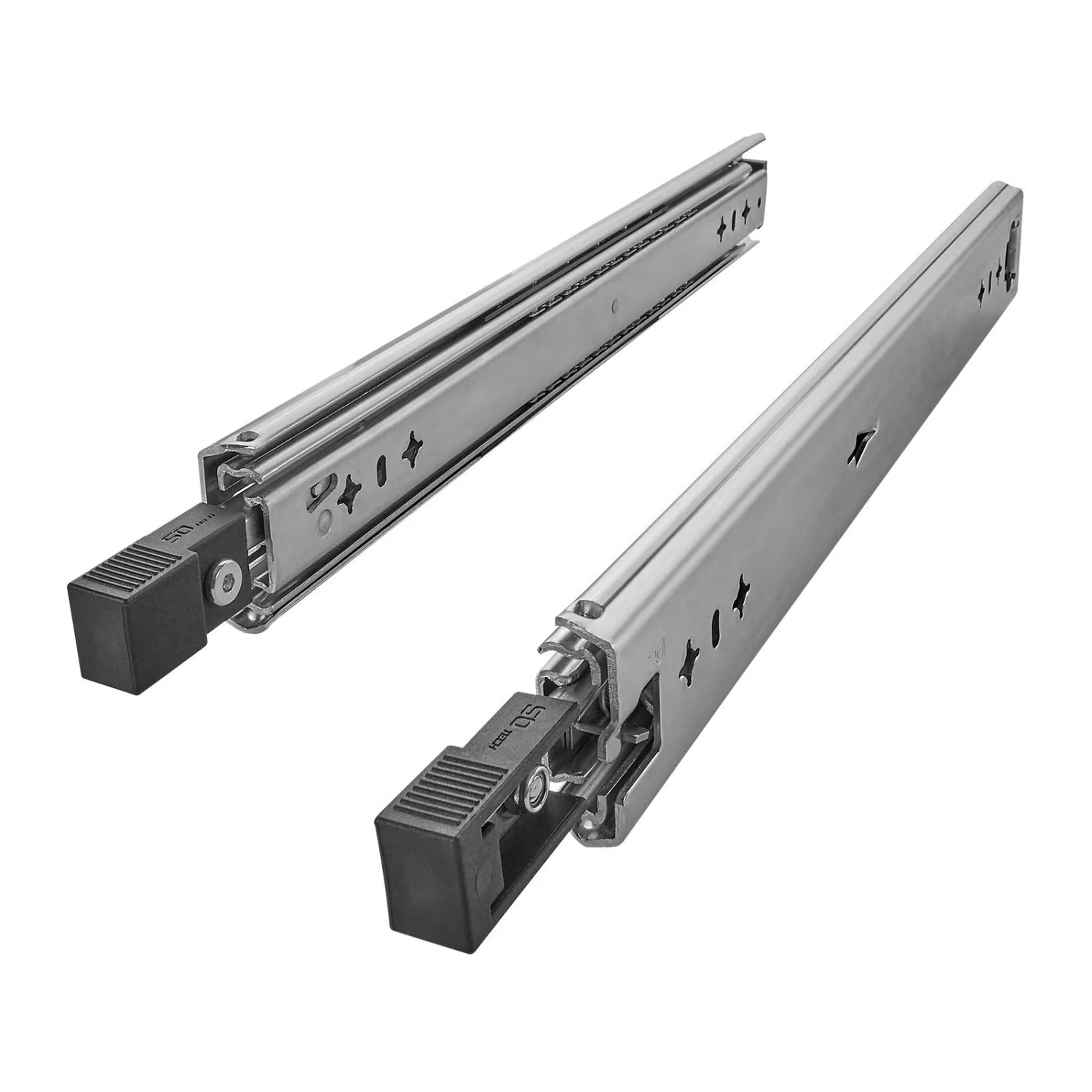 SOTECH Schwerlastauszug VarioSlide KV1-120-H58-L1000-EH 1000mm Nicht Trennbar Lock In Out Einrastfunktion Schwarzer Hebel Schubladenschiene Bis 120kg
