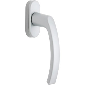 Weiße Alpertec Fensterolive Nepomuk aus Kunststoff für Fenster.