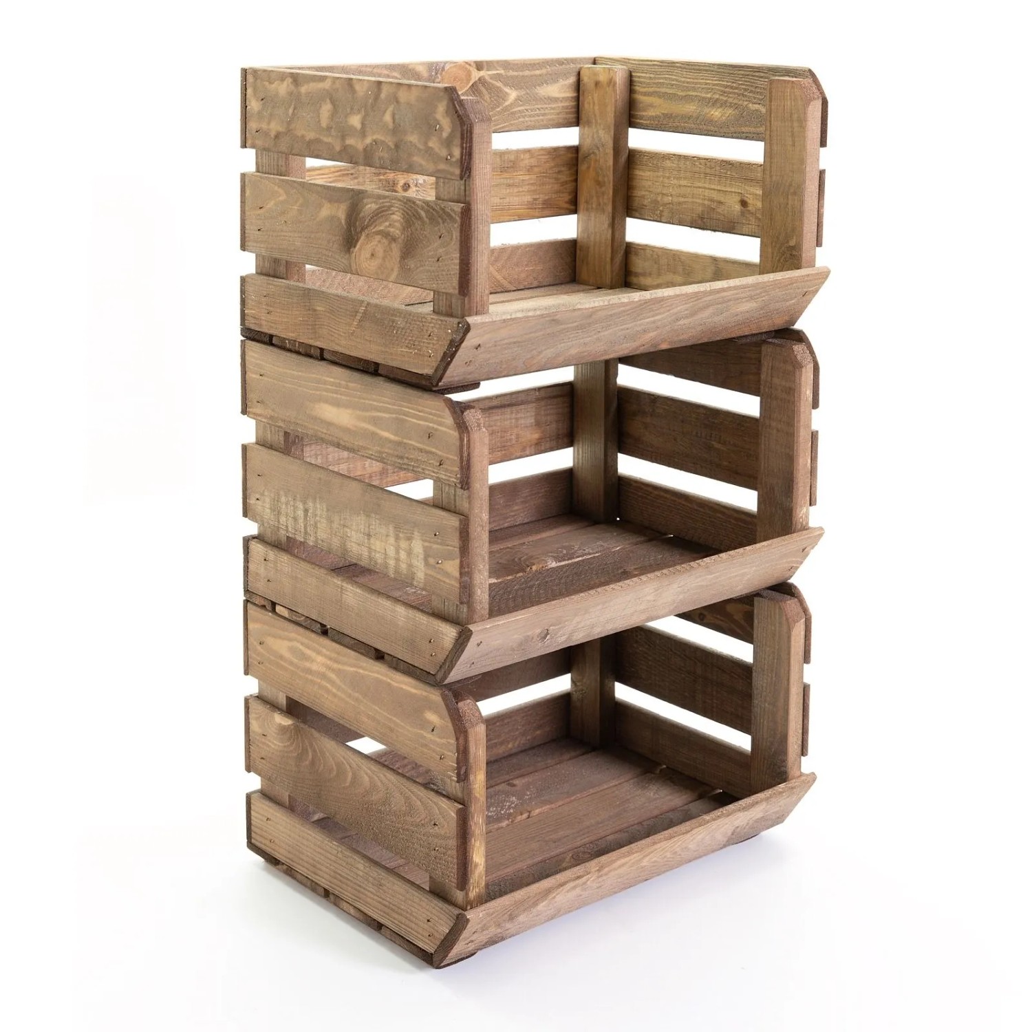HolzFee Obst- und Gemüsekiste Holz Kartoffelkiste Holzkiste Stapelbar