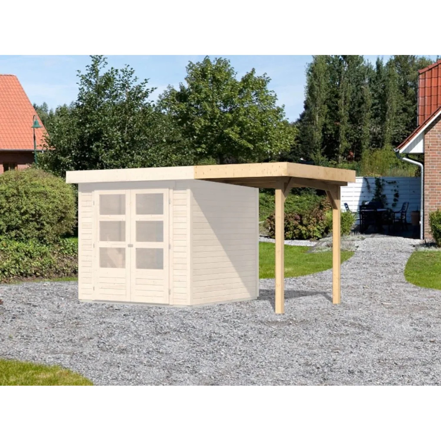 Karibu Anbaudach für Gartenhaus Münster 1 2 Natur Askola 2 3 Natur Kerko 3 4 Natur Bielefeld 1 2
