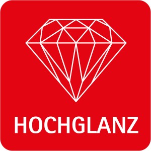 Symbol für Hochglanz-Optik der Schulte Duschrückwand DecoDesign Kalkstein-hell.