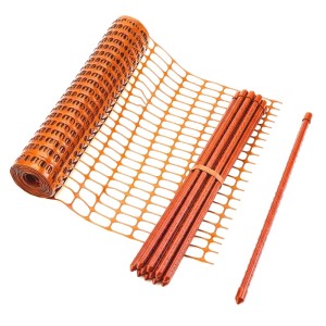 Floordirekt Absperrzaun Chester Set Inkl. 20 Zaunpfosten und Kabelbinder 50 m Orange