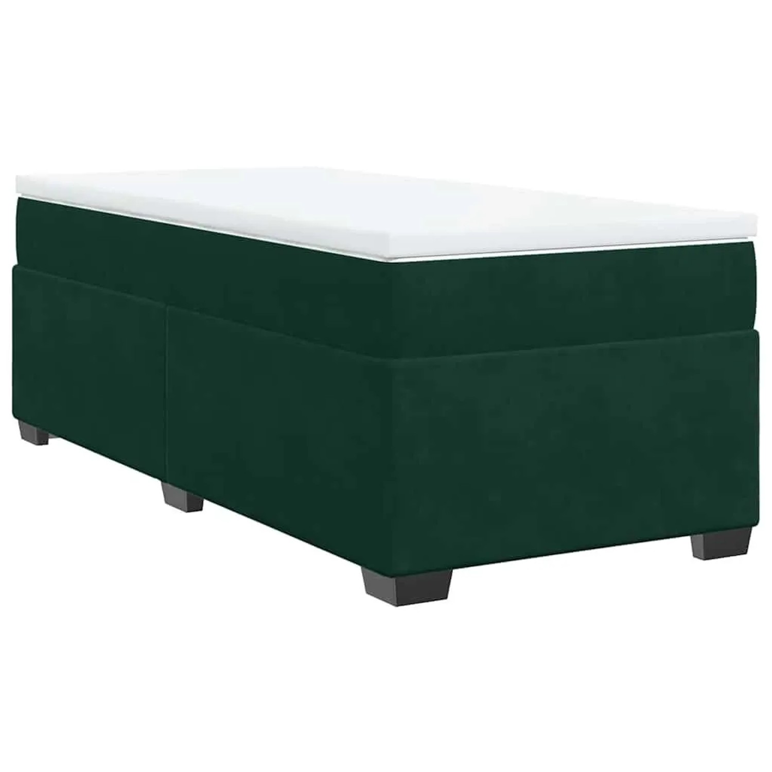 vidaXL Boxspringbett mit Matratze Dunkelgrün 80x200 cm Samt 3285248 günstig online kaufen