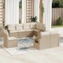 Beige 8-tlg. vidaXL Garten-Sofagarnitur aus Poly Rattan mit Kissen für Terrasse und Garten.