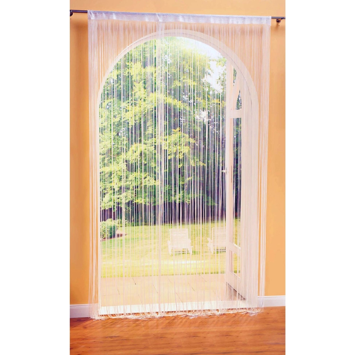 Bestlivings Fadenvorhang, Gardine/Türvorhang, 140x240 cm, Schwarz. Luftiger Sichtschutz für Fenster & Türen.