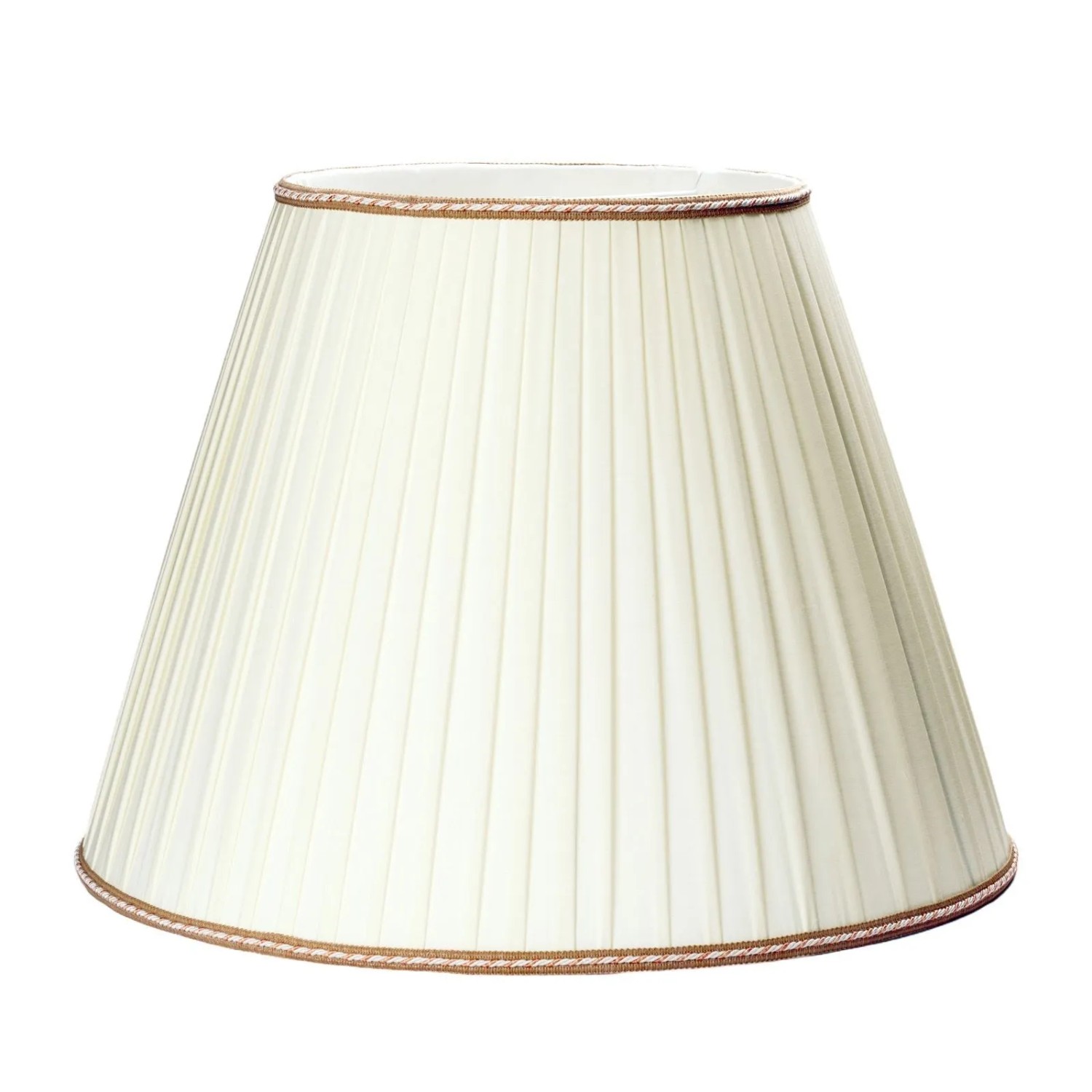 Orion Lightstyle Lampenschirm Creme Stoff mit Brauner Borte Ø 56 cm H 41 cm