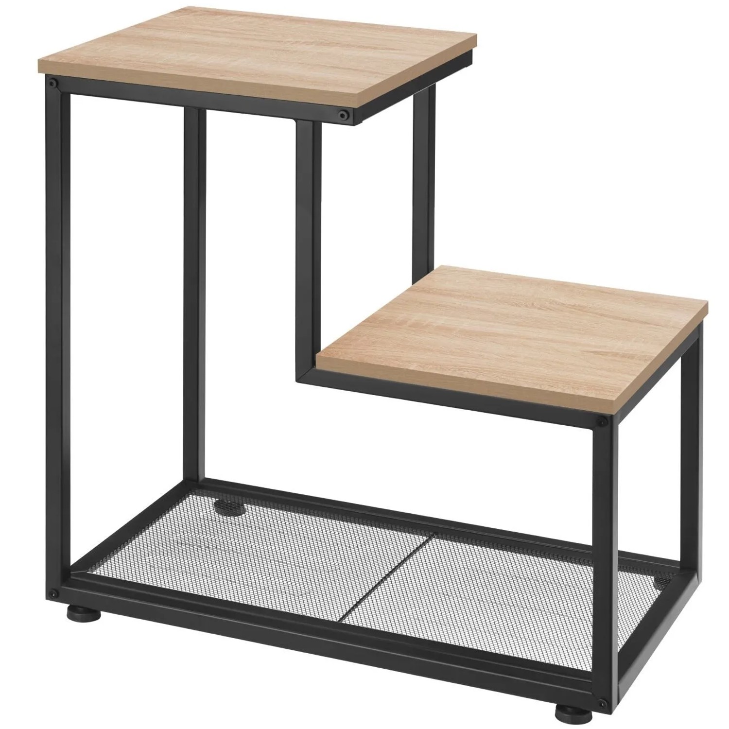 Tectake Beistelltisch Halifax Industrial Style Holz und Stahl  60 50 x 35 50 x 60 50 cm Industrial Holz Hell  Eiche Sonoma