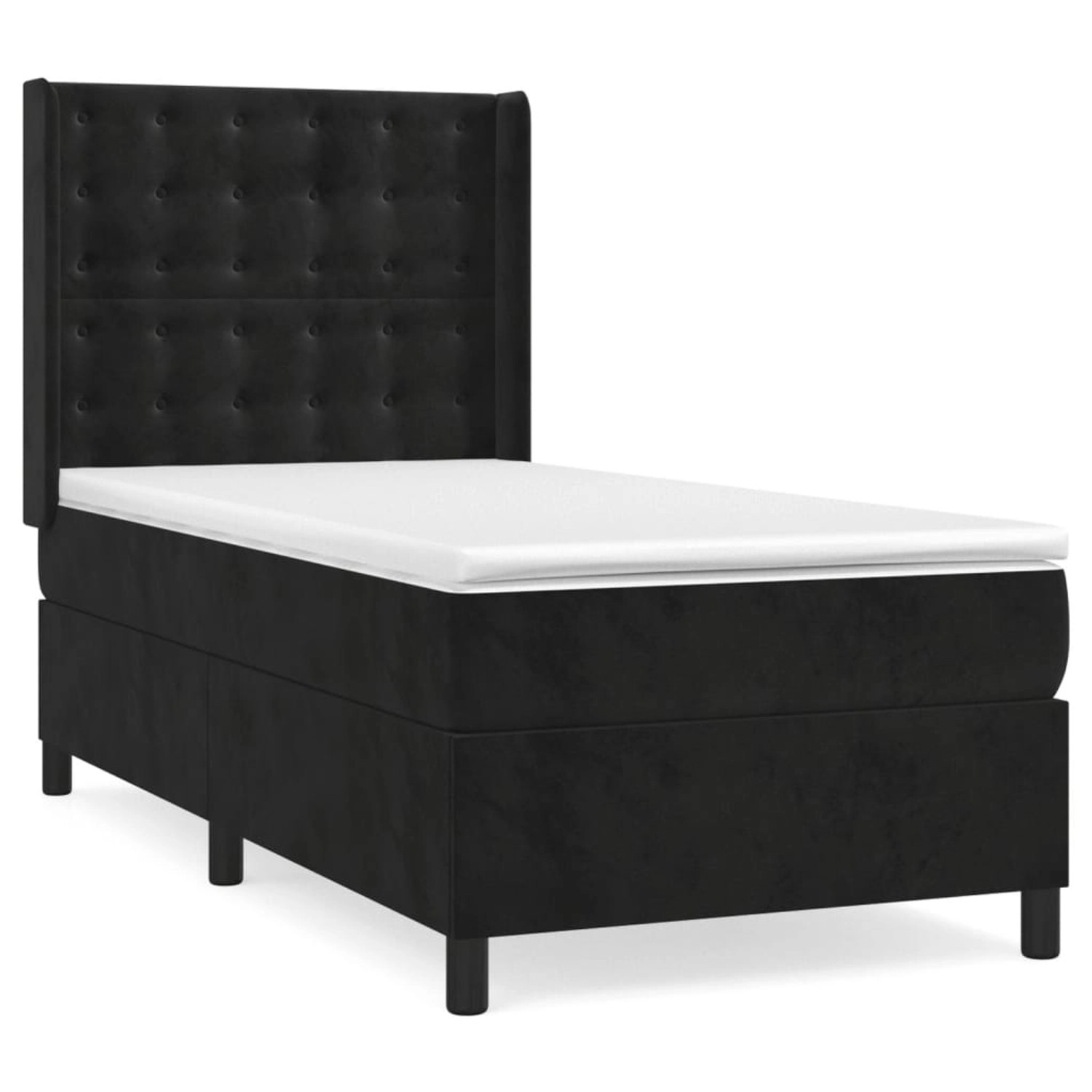 vidaXL Boxspringbett mit Matratze Schwarz 90x190 cm Samt 3132893 günstig online kaufen