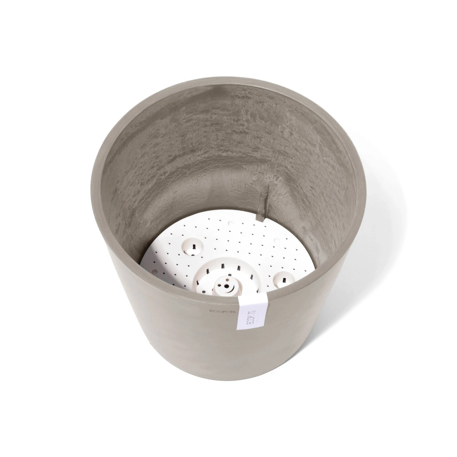 Ecopots Amsterdam Pflanztopf, 30 cm, Taupe, mit Bewässerungssystem. Ideal für Innen- und Außenbereich.