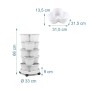 Relaxdays Pflanzturm Kunststoff Weiß mit 5 Etagen Stapelbar Rollbar UV-Beständig 66 cm x 33 cm 1,8 kg_4