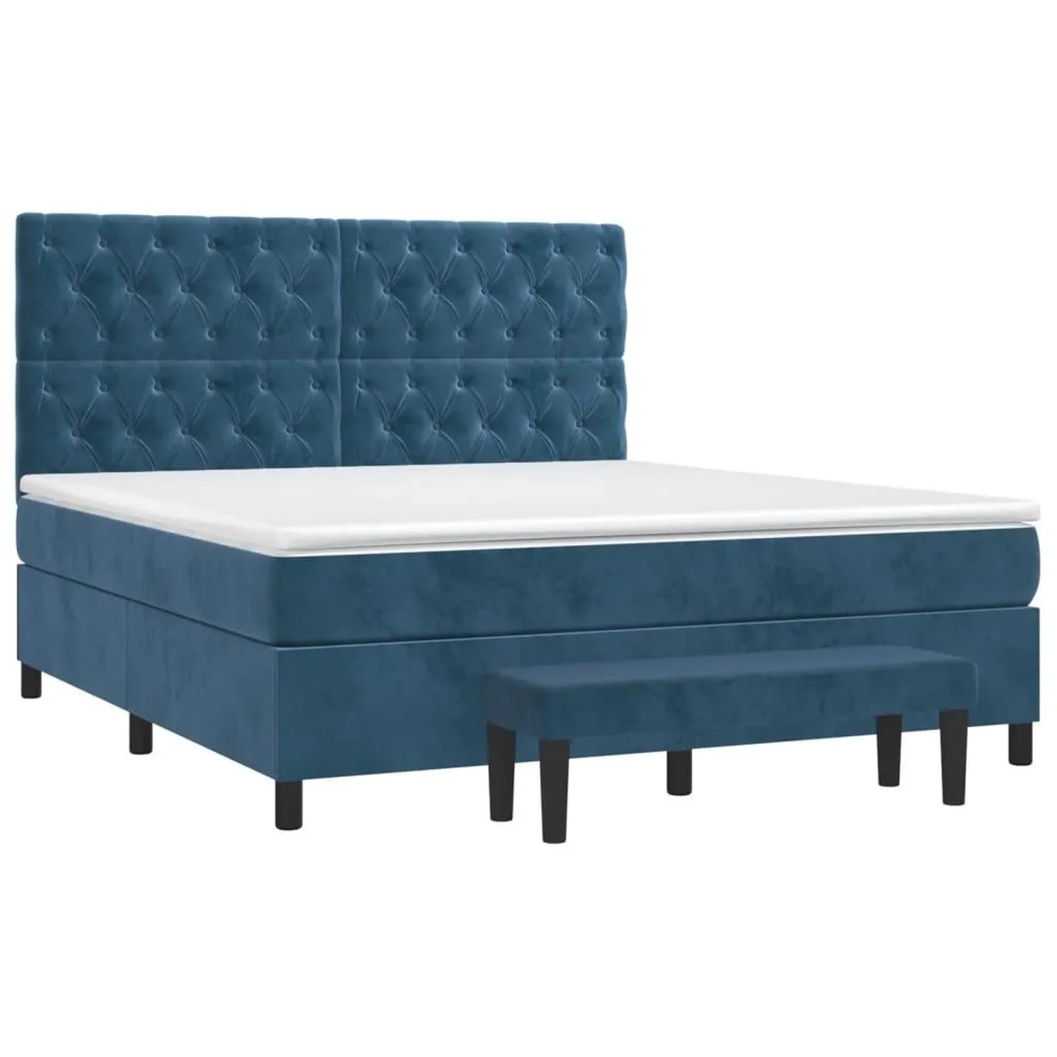 vidaXL Boxspringbett mit Matratze Dunkelblau 160x200 cm Samt 3138035 günstig online kaufen