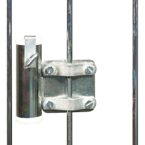 Videx Garden Sonnenschirmhalter für Balkongitter, verzinkt, zur Befestigung am Geländer.