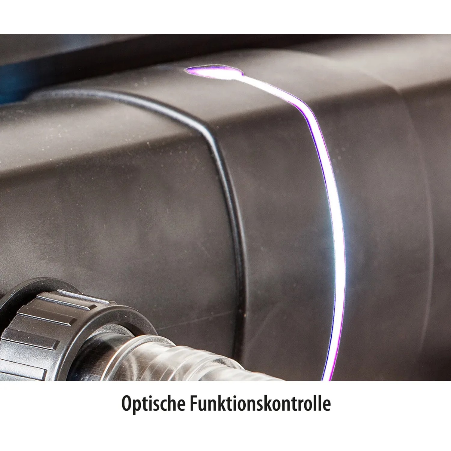 Heissner Durchlauffilter-Set FPU 16000: Detailaufnahme der optischen Funktionskontrolle.