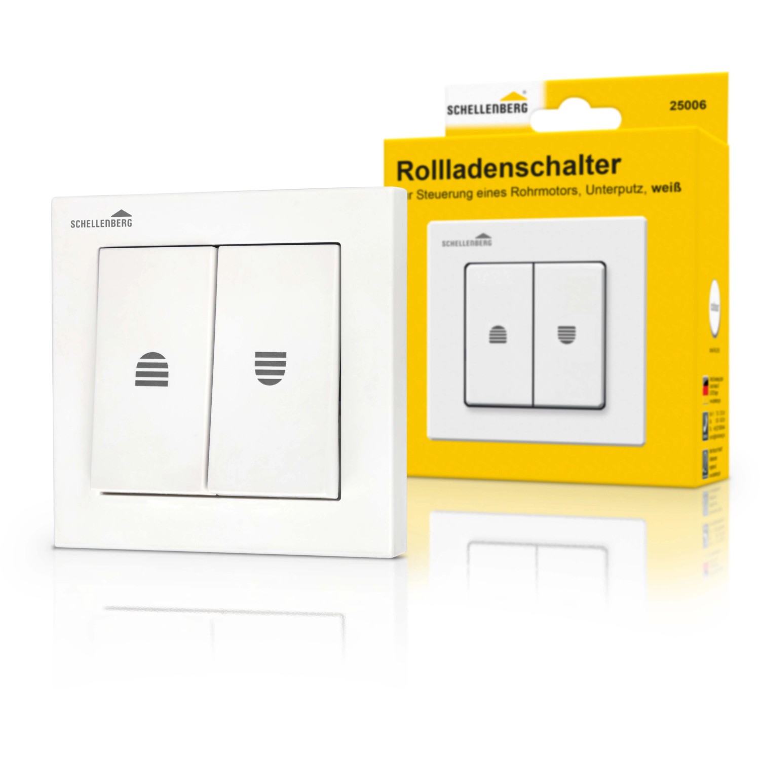Schellenberg Rollladenschalter mit Rastfunktion, Unterputz, Weiß.