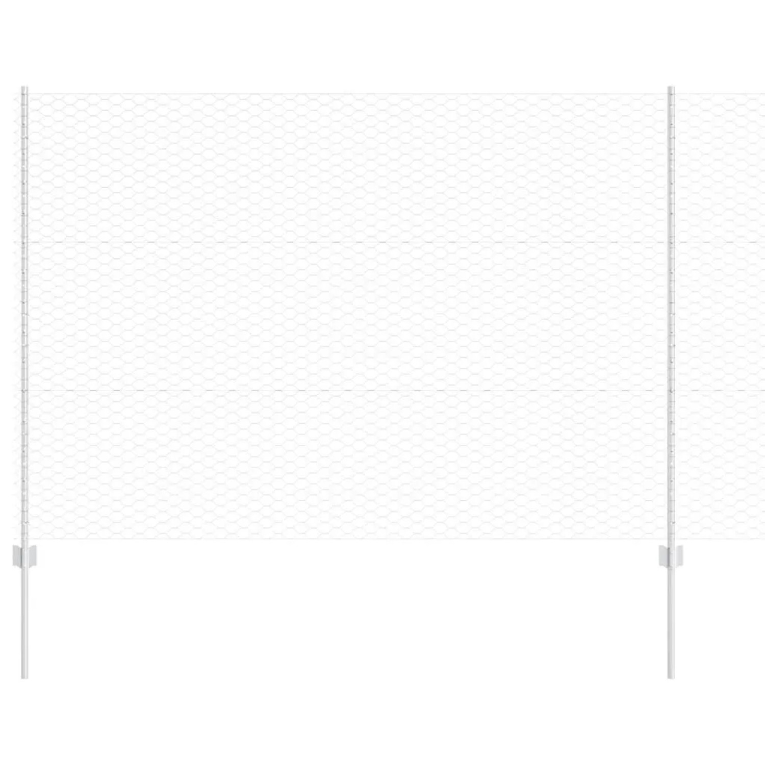 vidaXL Zaun mit Pfosten Silber 1,5 x 10 m Stahl 3336976 günstig online kaufen