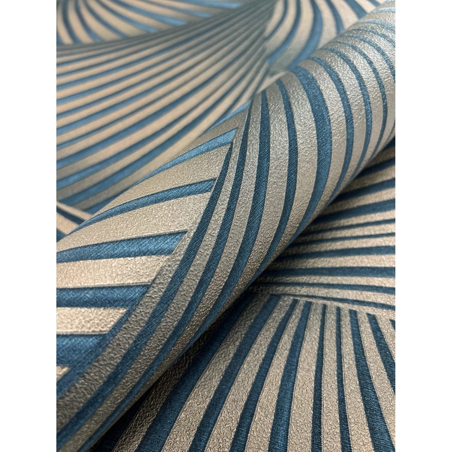 Newroom Vliestapete Sadou Blau Fächer Modern Strukturiert FSC® günstig online kaufen