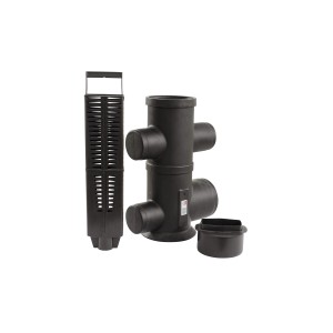 ACO Galaline Ablaufschacht mit Adapter DN 150 und Schmutzfangeimer aus Kunststoff.