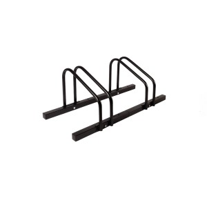 Schwarzer KARAT Fahrradständer Linus für 2 Fahrräder, zur Boden- oder Wandmontage.